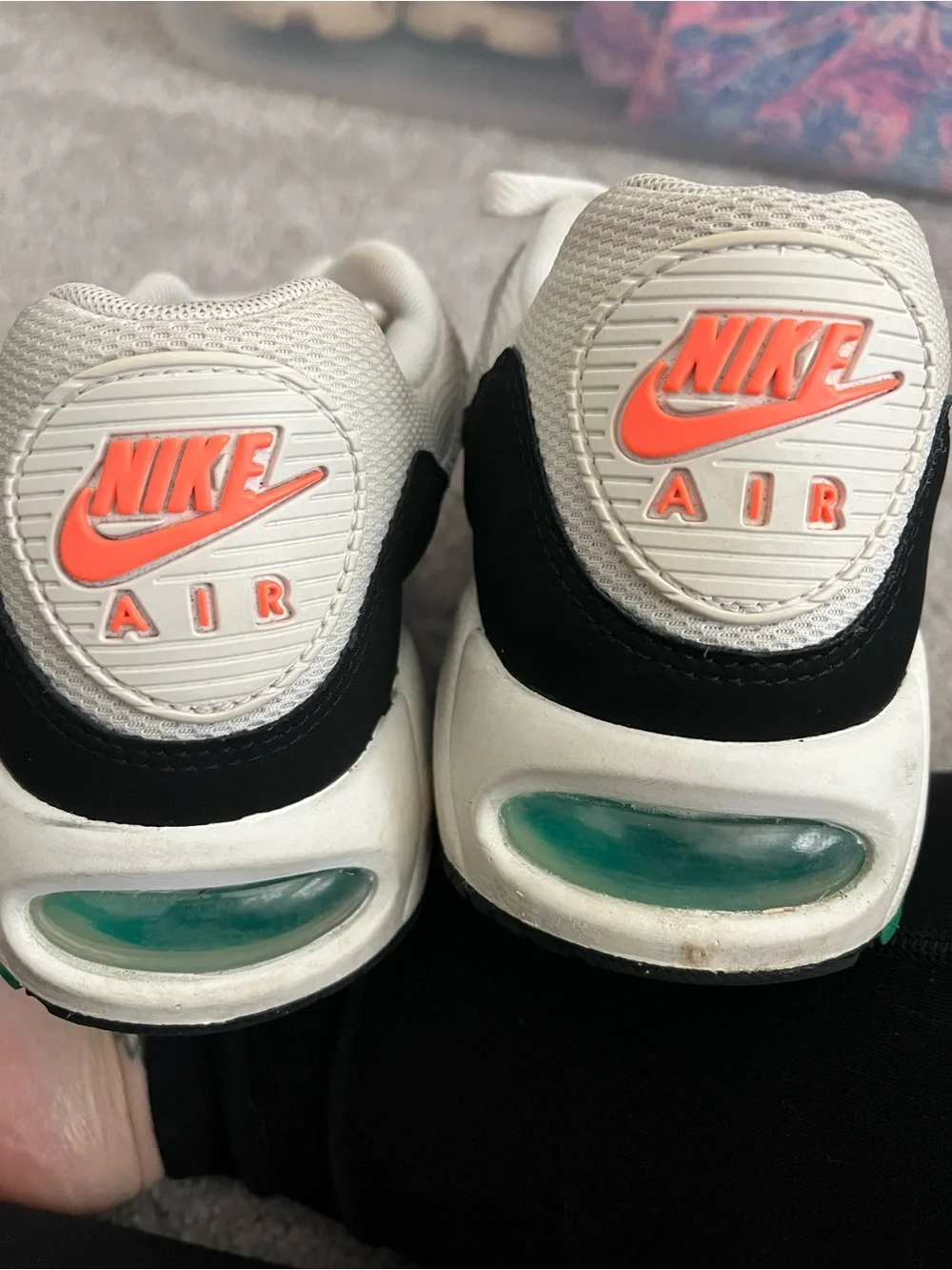 Nike White Gray Black Sneakers with Teal and Coral Accents